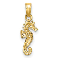 14K with White Rhodium Seahorse Charm-K9037
