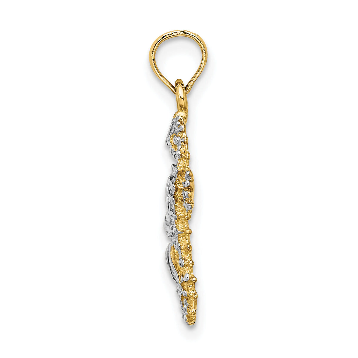 14K with White Rhodium Starfish and Seahorse Charm-K9039
