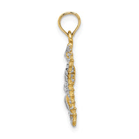 14K with White Rhodium Starfish and Seahorse Charm-K9039