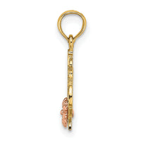 14k Two-Tone #1 GRANDMA w/ Flower Charm-K9044
