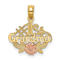 14k Two-Tone #1 GRANDMA w/ Flower Charm-K9044