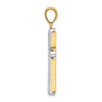 14K Two-tone Beveled Cross Charm-K9049