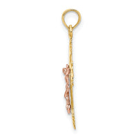 14K Two-Tone Crucifix Charm-K9054