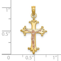 14K Two-Tone Crucifix Charm-K9054
