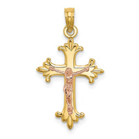 14K Two-Tone Crucifix Charm-K9054