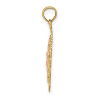 14k Two Tone w/ Lace Trim Crucifix Charm-K9058
