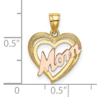 14k Two-Tone MOM Heart Charm-K9060