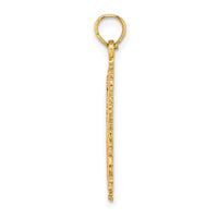 14K Two-Tone Cross w/ Lace Trim Charm-K9062