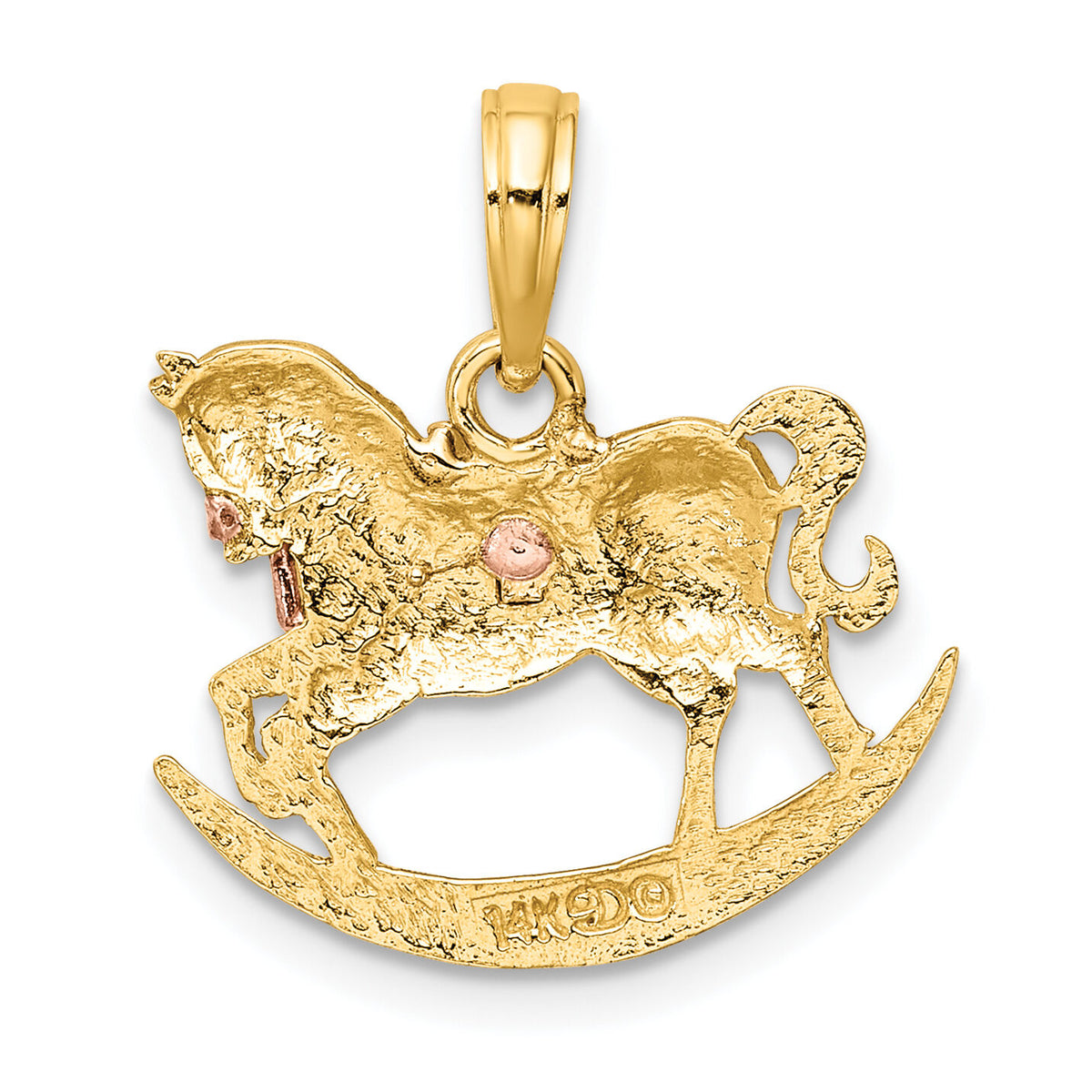 14k Two-Tone Rocking Horse w/ Saddle Charm-K9063