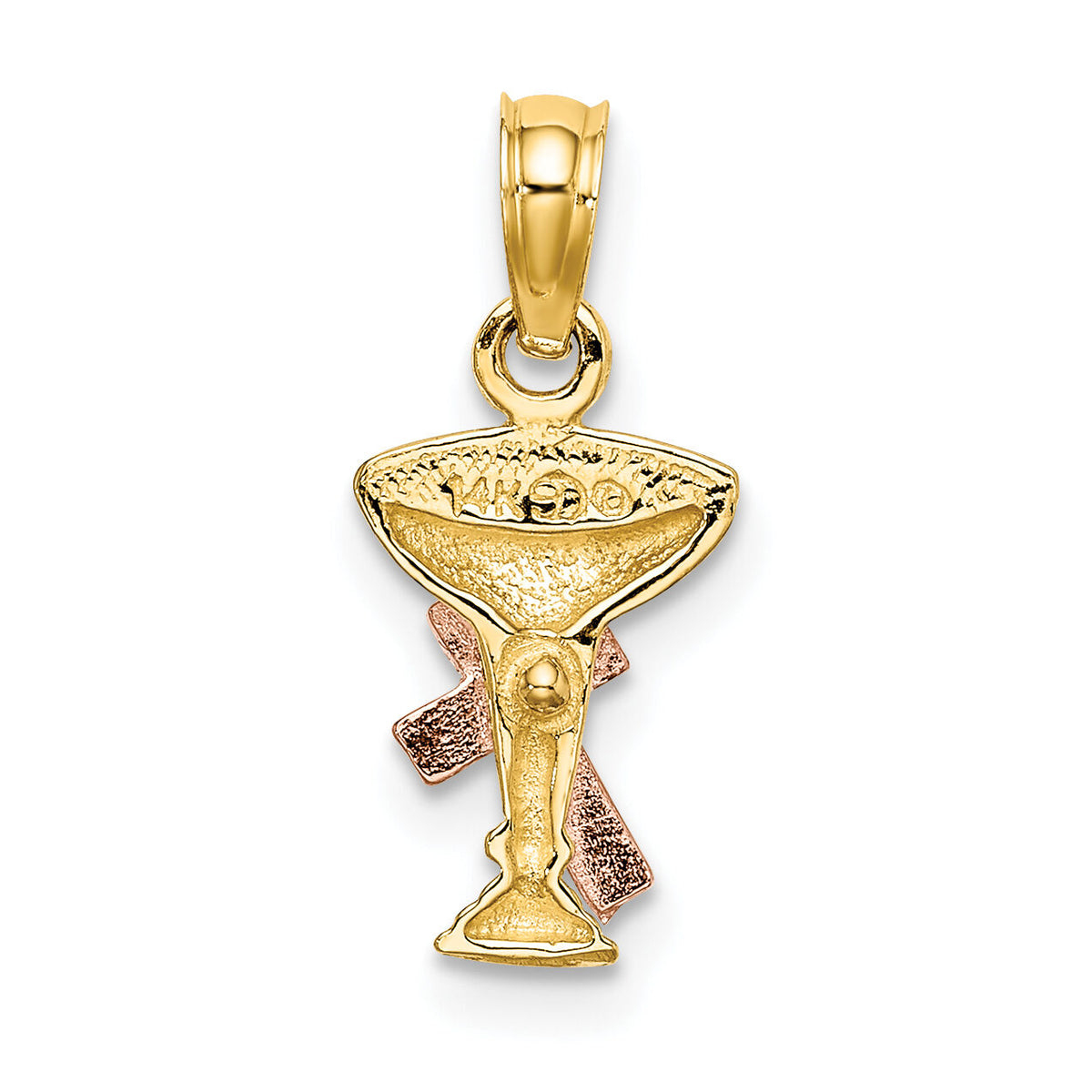 14K Two-Tone Communion Cup w/ Cross Charm-K9064