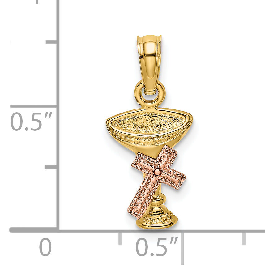 14K Two-Tone Communion Cup w/ Cross Charm-K9064