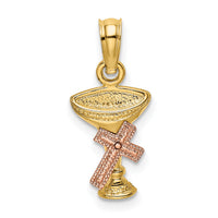 14K Two-Tone Communion Cup w/ Cross Charm-K9064