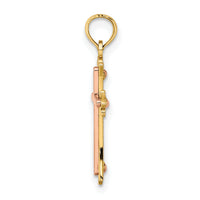 14K Two-Tone Cross Charm-K9067