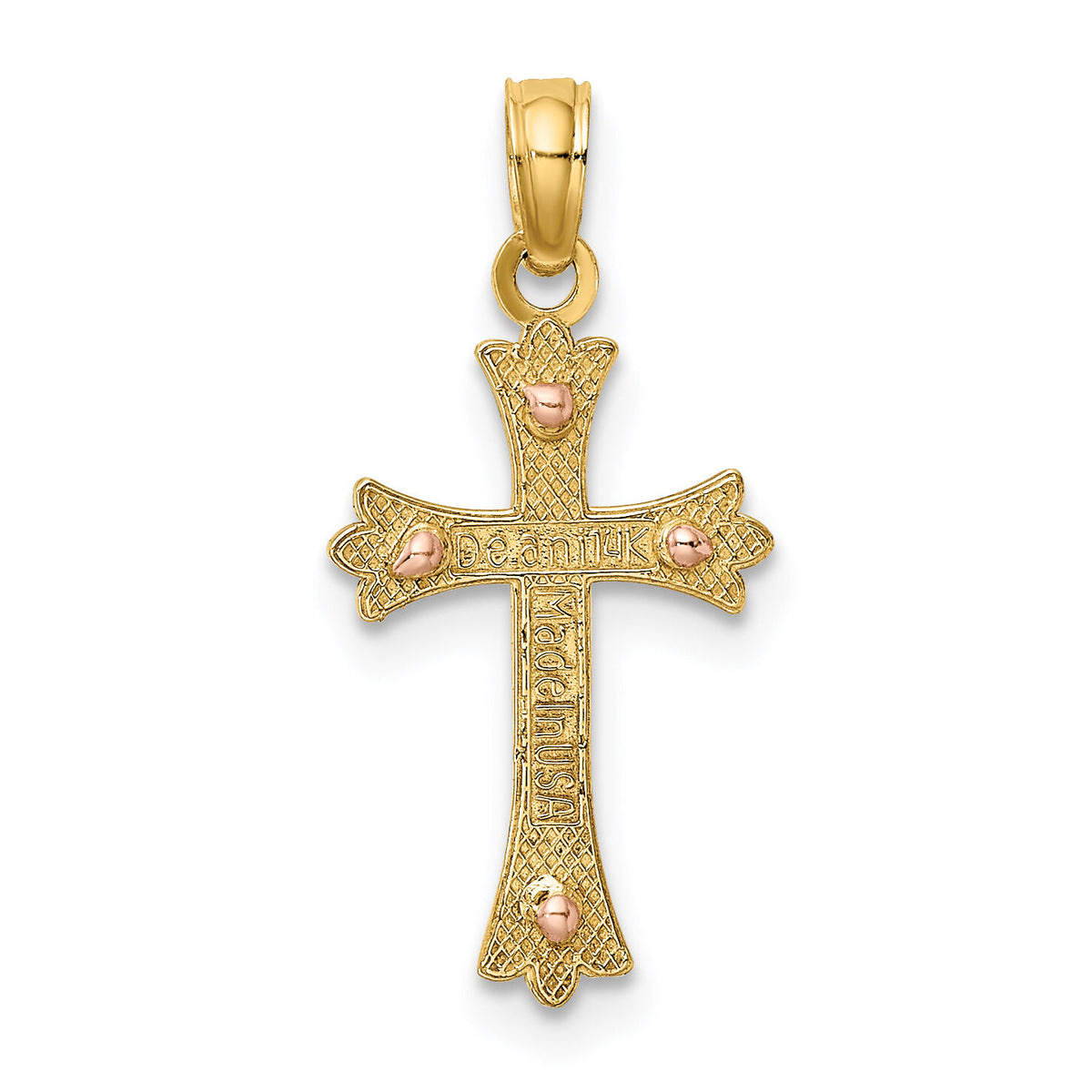 14K Two-Tone Cross Charm-K9067