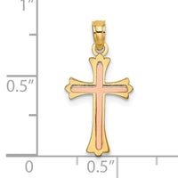 14K Two-Tone Cross Charm-K9067