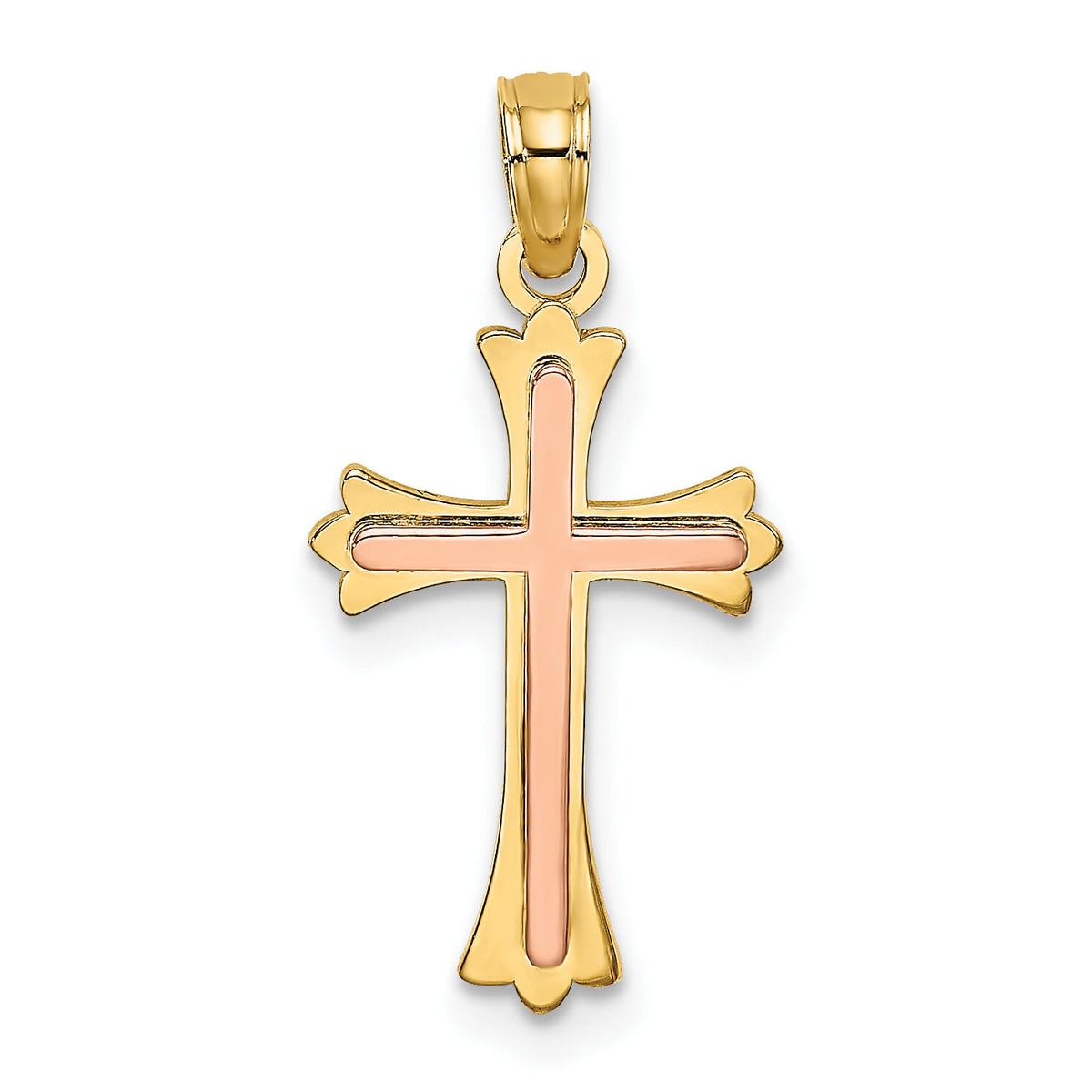 14K Two-Tone Cross Charm-K9067
