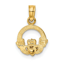 14k Two-Tone Claddagh w/ Heart Charm-K9070