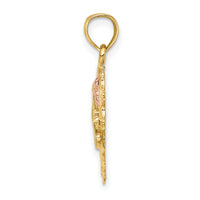 14k Two-tone w/White Rhodium MOM in Heart Charm-K9074