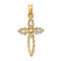 14k Two-Tone Cross w/ Heart Charm-K9086