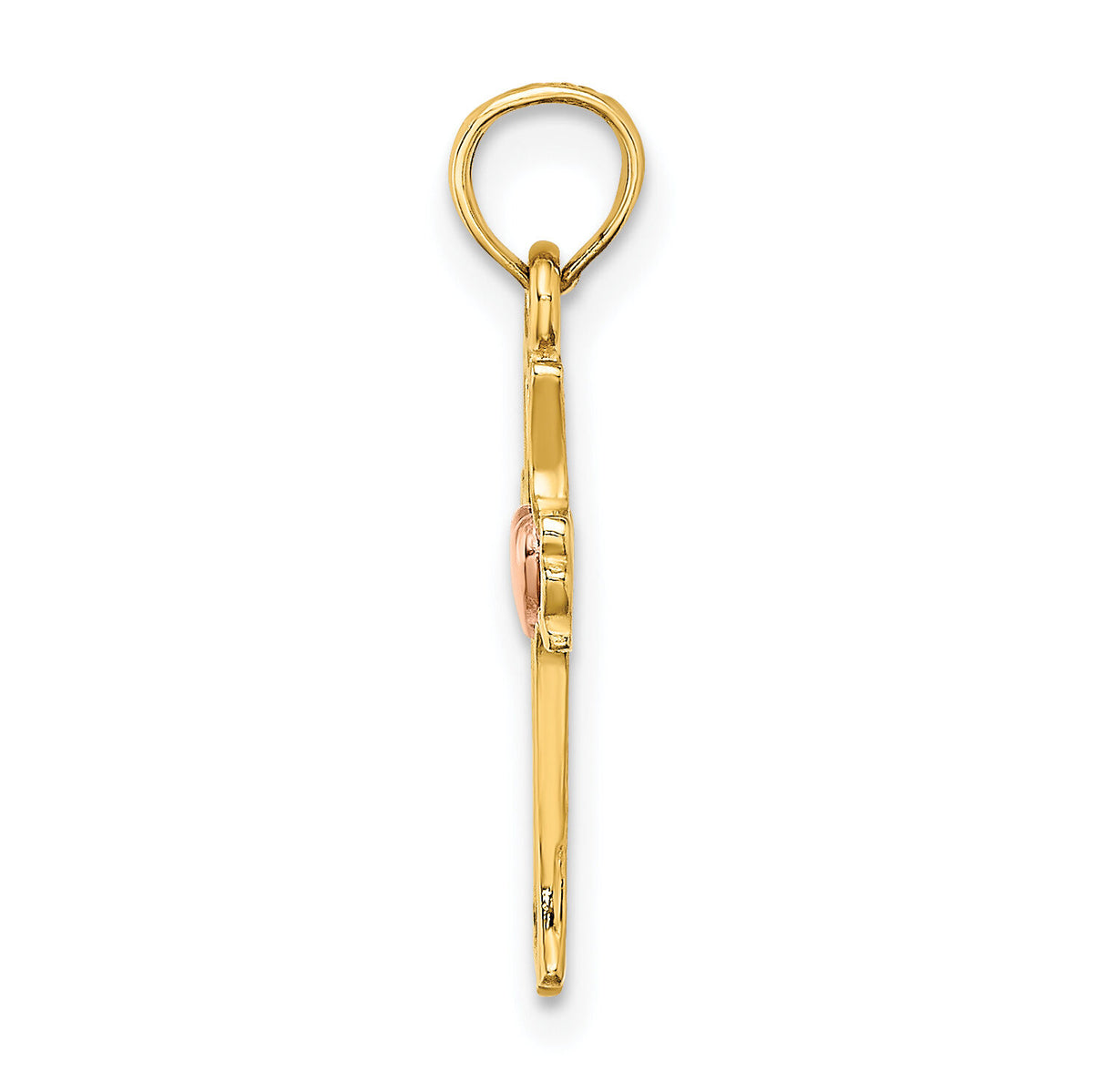 14k Two-Tone w/ Heart In Cross Charm-K9089