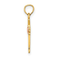 14k Two-Tone w/ Heart In Cross Charm-K9089
