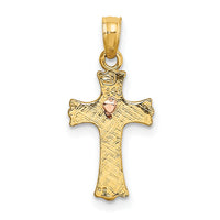 14k Two-Tone w/ Heart In Cross Charm-K9089