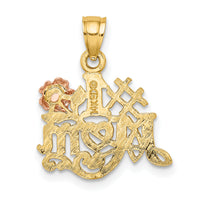 14k Two-Tone #1 MOM w/ Flower Charm-K9093