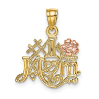 14k Two-Tone #1 MOM w/ Flower Charm-K9093