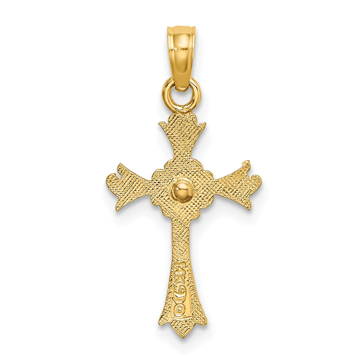 14k Two-Tone Cross w/ Heart Charm-K9095