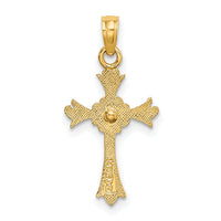 14k Two-Tone Cross w/ Heart Charm-K9095