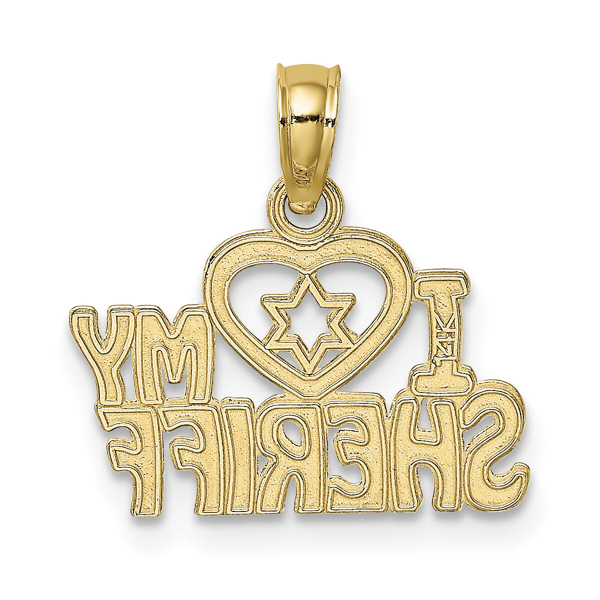 14k I HEART MY SHERIFF Charm-K910