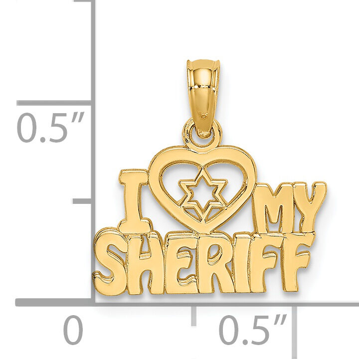 14k I HEART MY SHERIFF Charm-K910