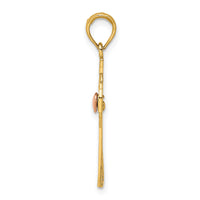 14K Two-Tone Claddagh Cross Charm-K9100