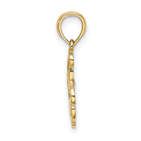 14k Two-Tone Cut-out Teddy Bear w/ Bow Tie Charm-K9101