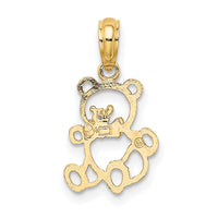 14k Two-Tone Cut-out Teddy Bear w/ Bow Tie Charm-K9101