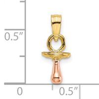 14k Two-Tone 3-D Pacifier Charm-K9103