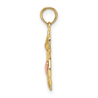 14k Two-Tone Cat w/ Heart Charm-K9104
