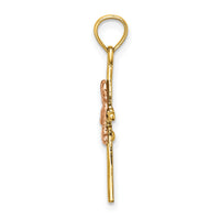 14K Two-Tone 2-D Boy On Cross Charm-K9107
