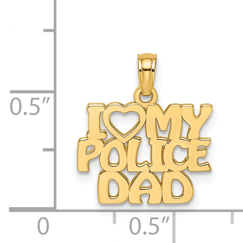 14k I HEART MY POLICE DAD Charm-K911