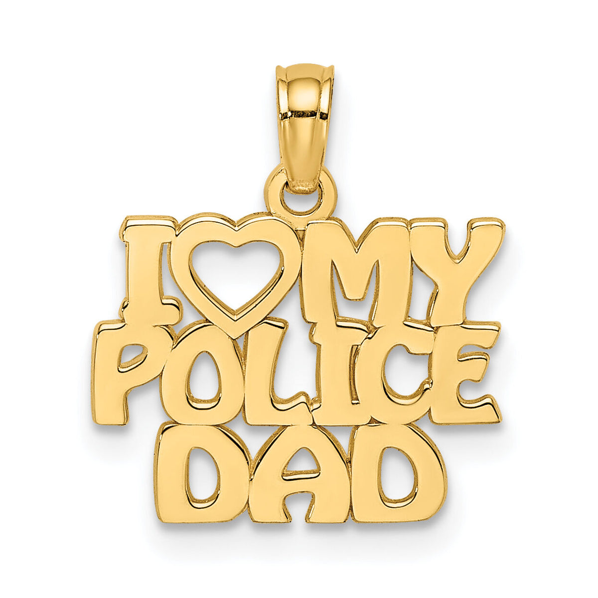 14k I HEART MY POLICE DAD Charm-K911