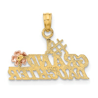 14k Two-Tone #1 GRANDDAUGHTER w/ Flowers Charm-K9112