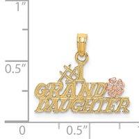 14k Two-Tone #1 GRANDDAUGHTER w/ Flowers Charm-K9112