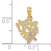 14K Two-Tone JESUS LOVES ME Charm-K9113