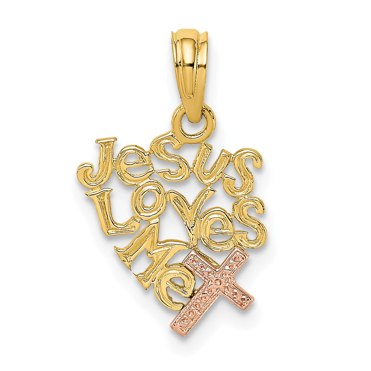14K Two-Tone JESUS LOVES ME Charm-K9113