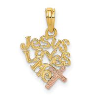 14K Two-Tone JESUS LOVES ME Charm-K9113