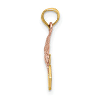 14k Two-Tone Teddy Bear w/ ABC Blocks Charm-K9114