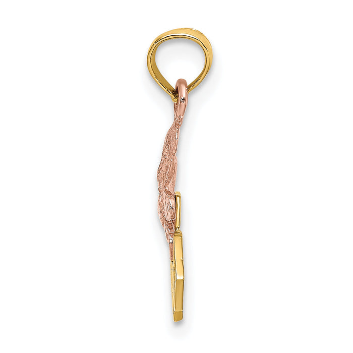 14k Two-Tone Teddy Bear w/ ABC Blocks Charm-K9114