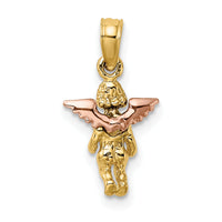 14K Two-Tone 3-D Mini Guardian Angel Charm-K9115