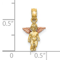 14K Two-Tone 3-D Mini Guardian Angel Charm-K9115