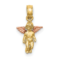 14K Two-Tone 3-D Mini Guardian Angel Charm-K9115